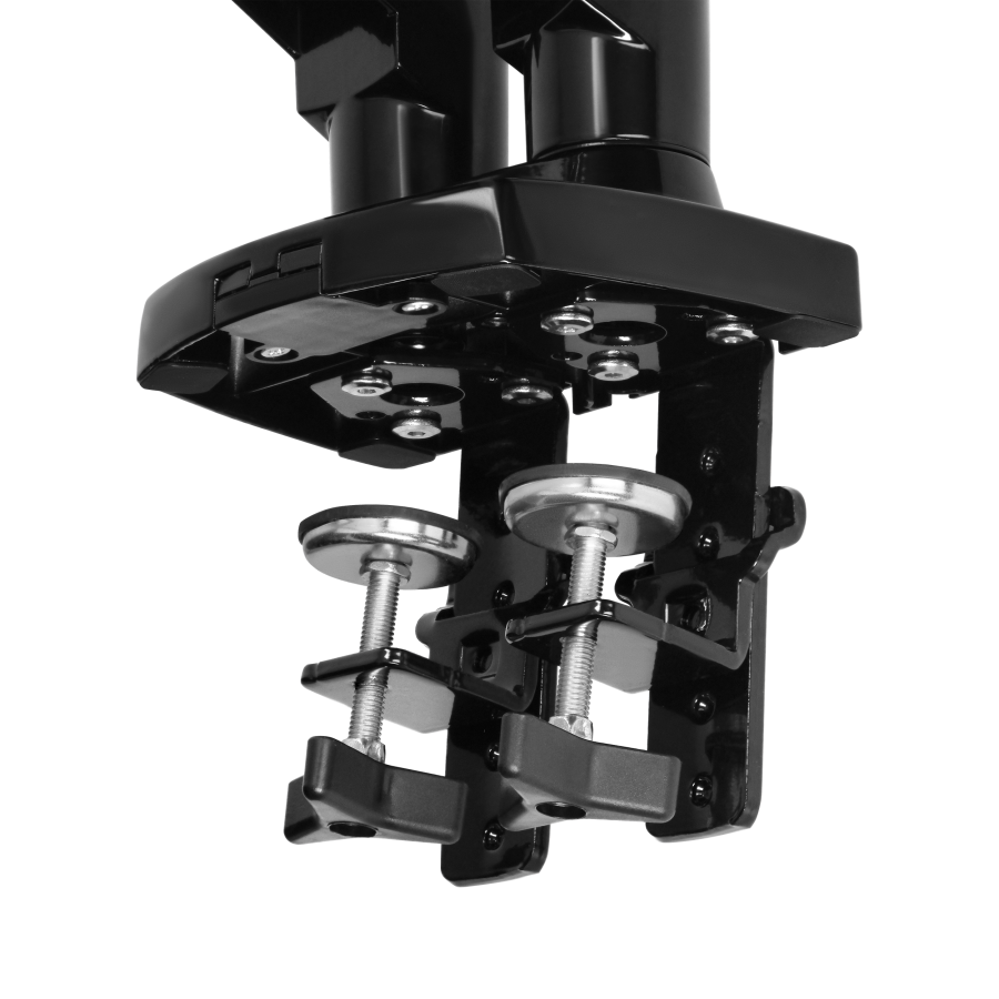 Full motion gas spring dual monitor arm, LED 17″-27″